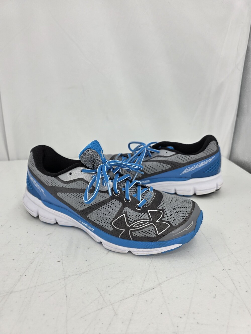 Under Armour Charged Bandit Gray Blue Running Shoes 1258783-035 Men's Size 10.